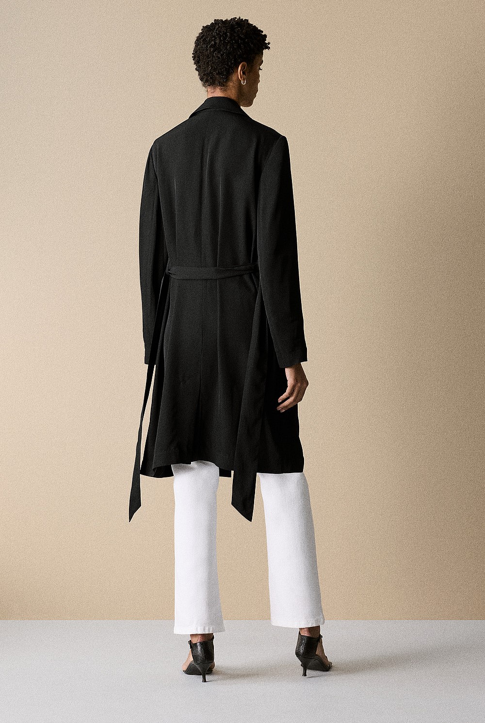 Draped Trench Coat