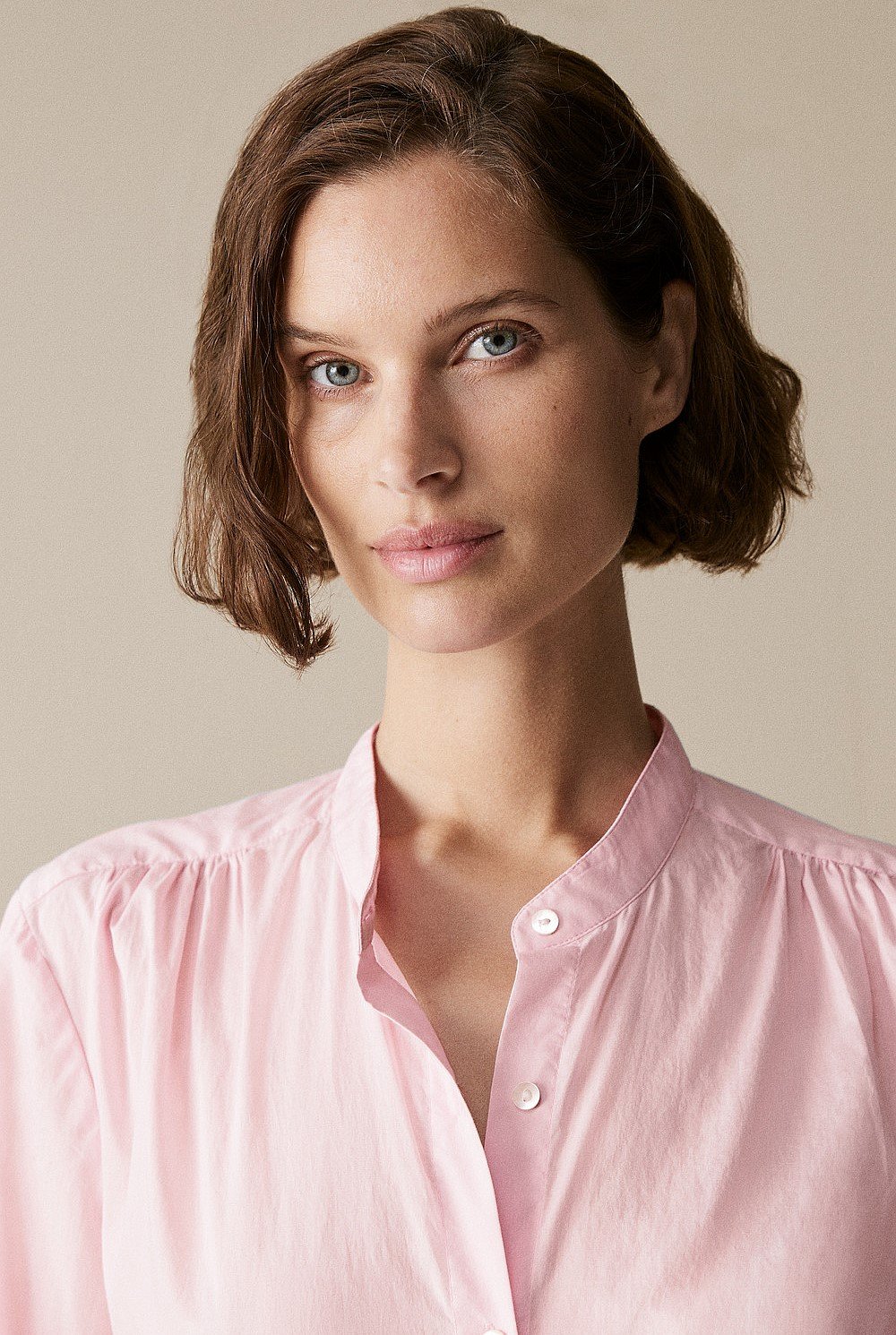 Cotton Voile Blouson Sleeve Blouse