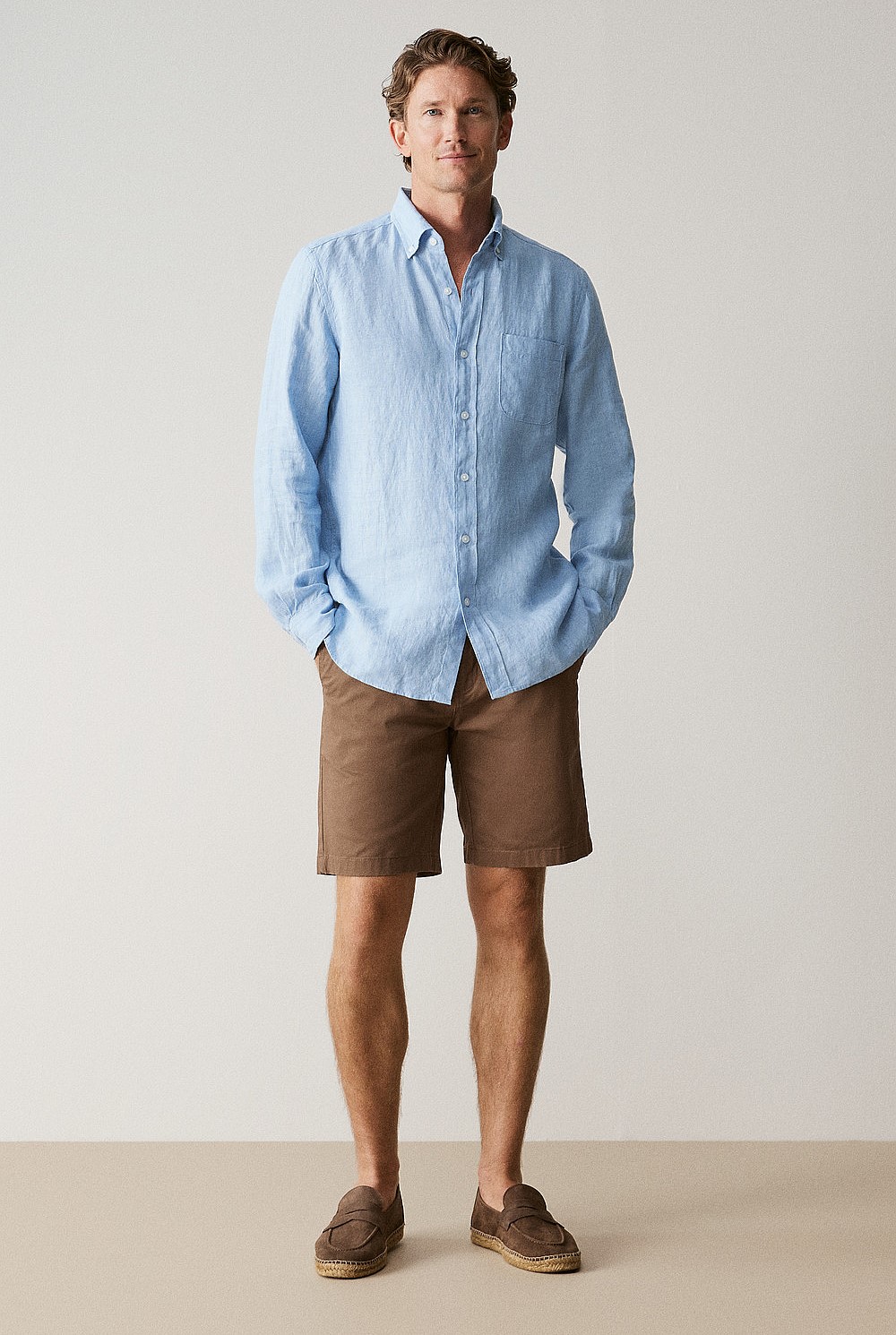 Regular Fit Delave Linen Shirt