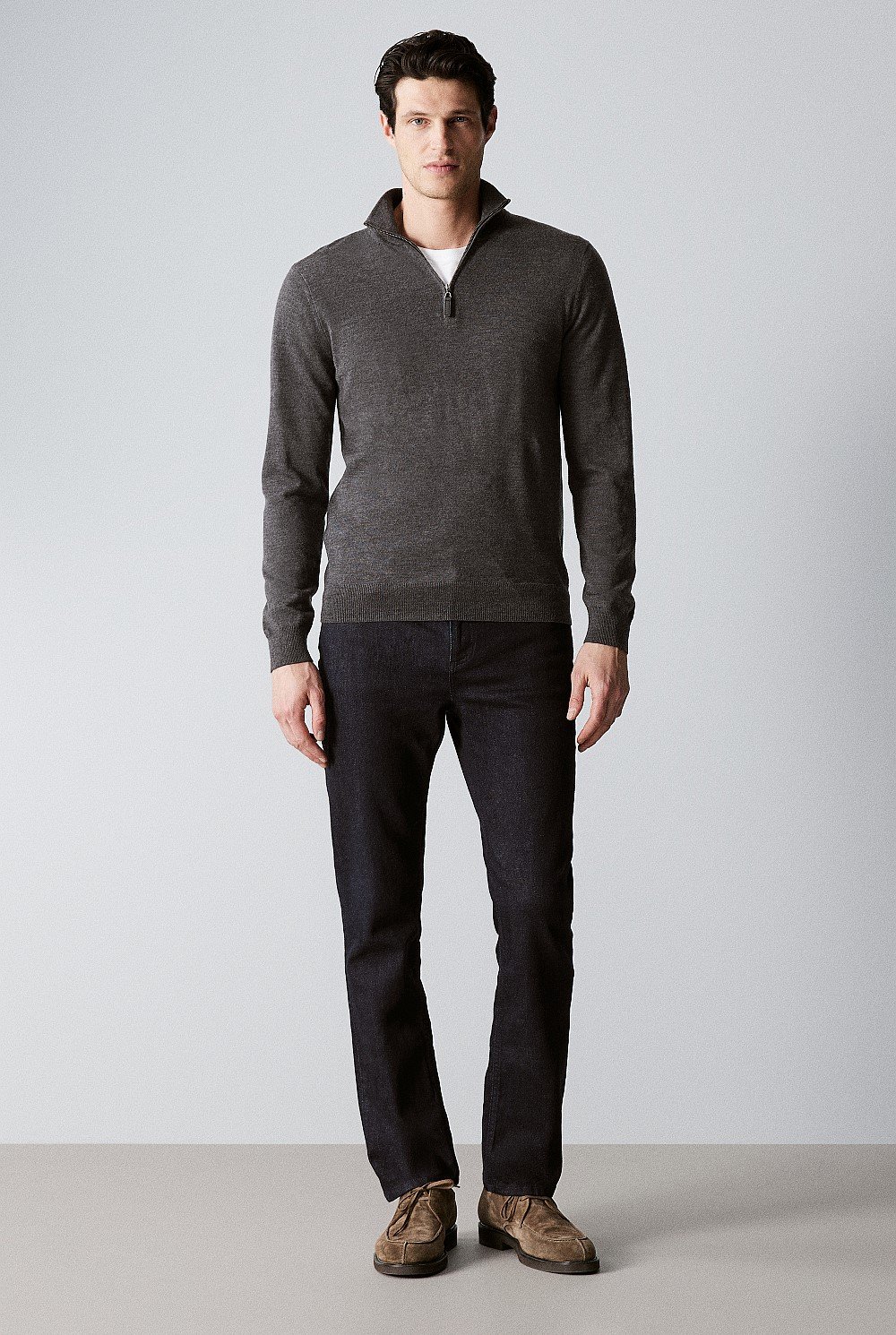 Merino Half Zip Knit