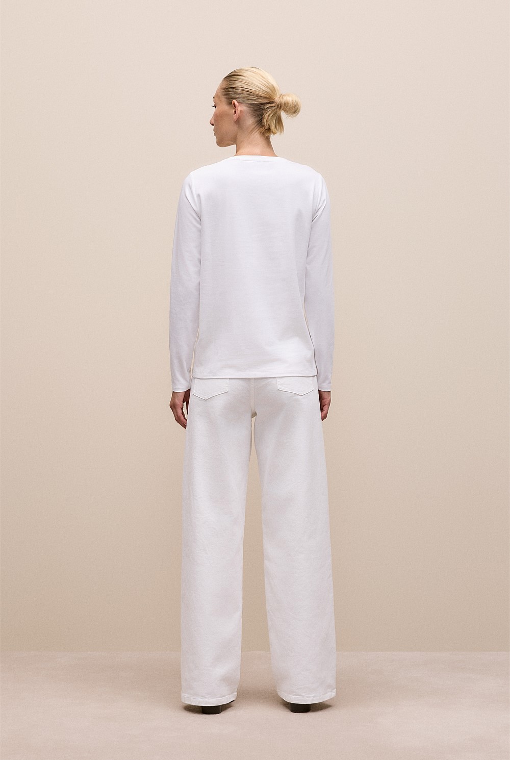 Cotton Long Sleeve Crew T-Shirt