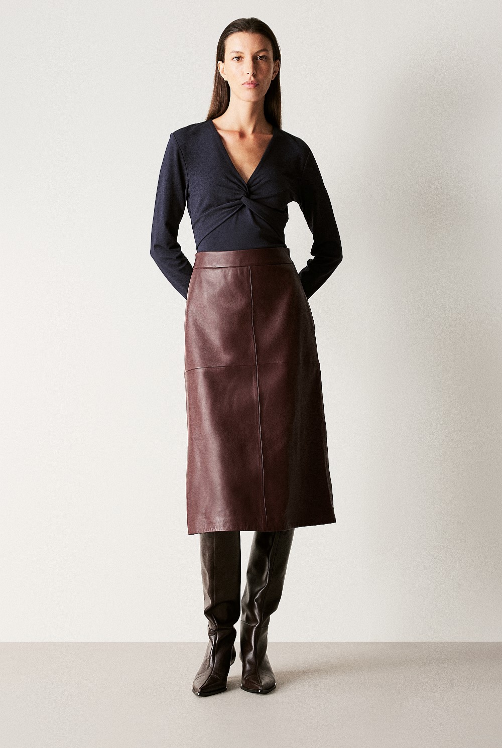 Cotton Modal Twist Front Top