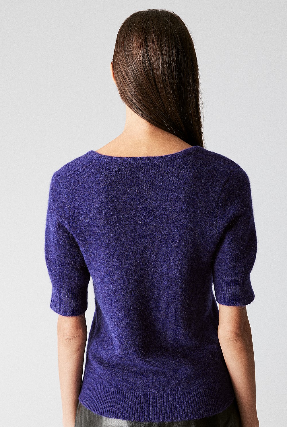 Alpaca Merino Blend V Neck Knit T-Shirt