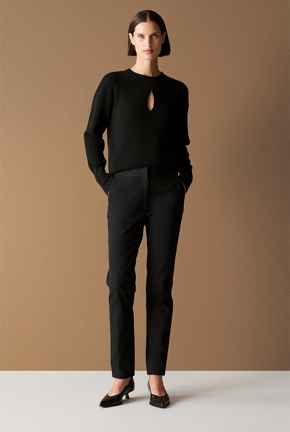 Australian Merino Rib Keyhole Knit