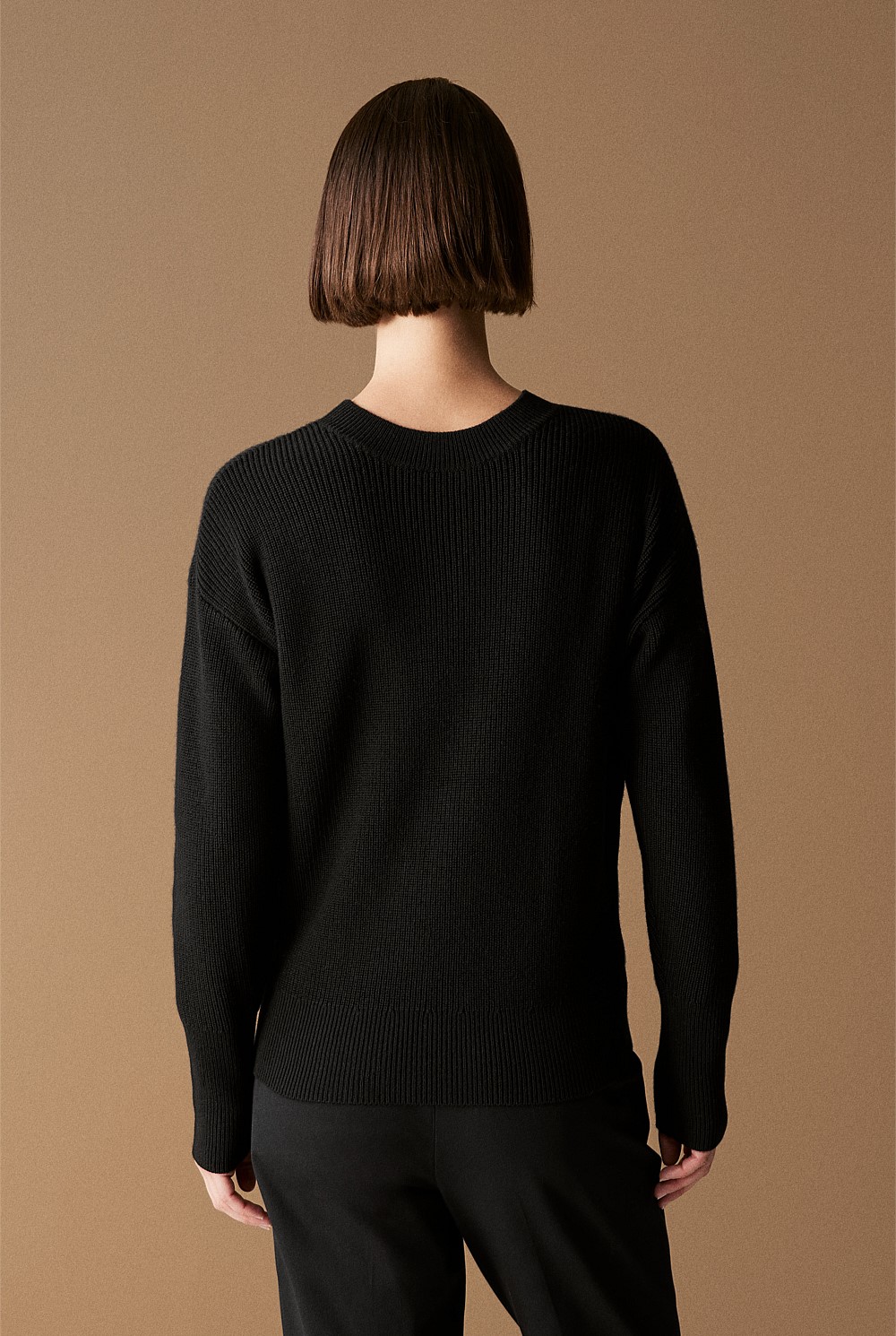 Australian Merino Rib Keyhole Knit