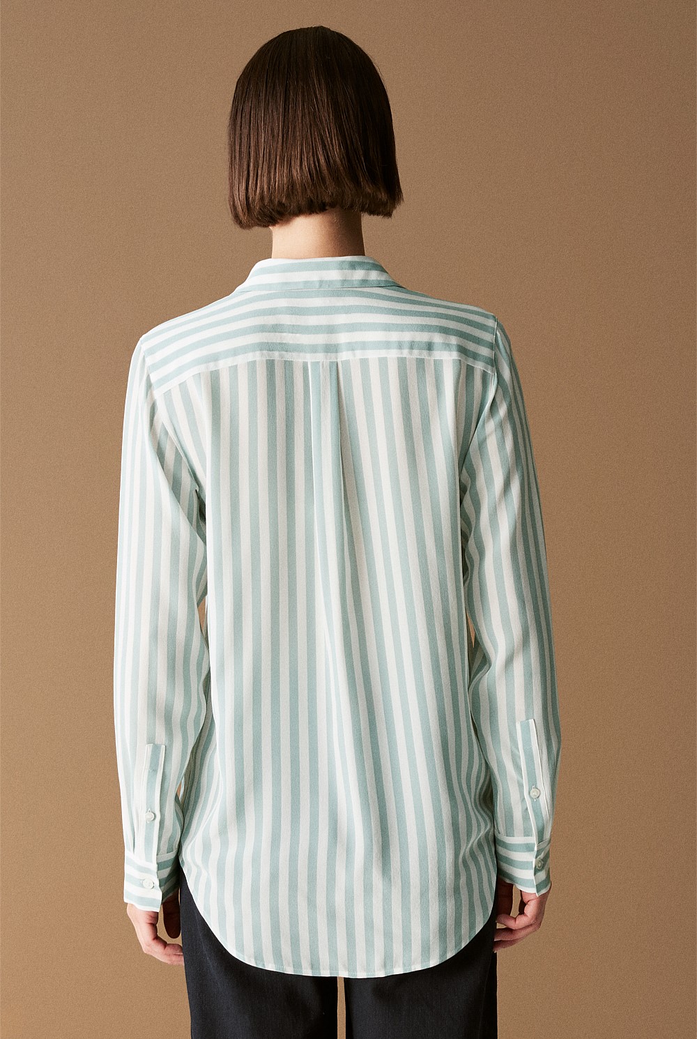 Silk Bold Stripe Classic Shirt