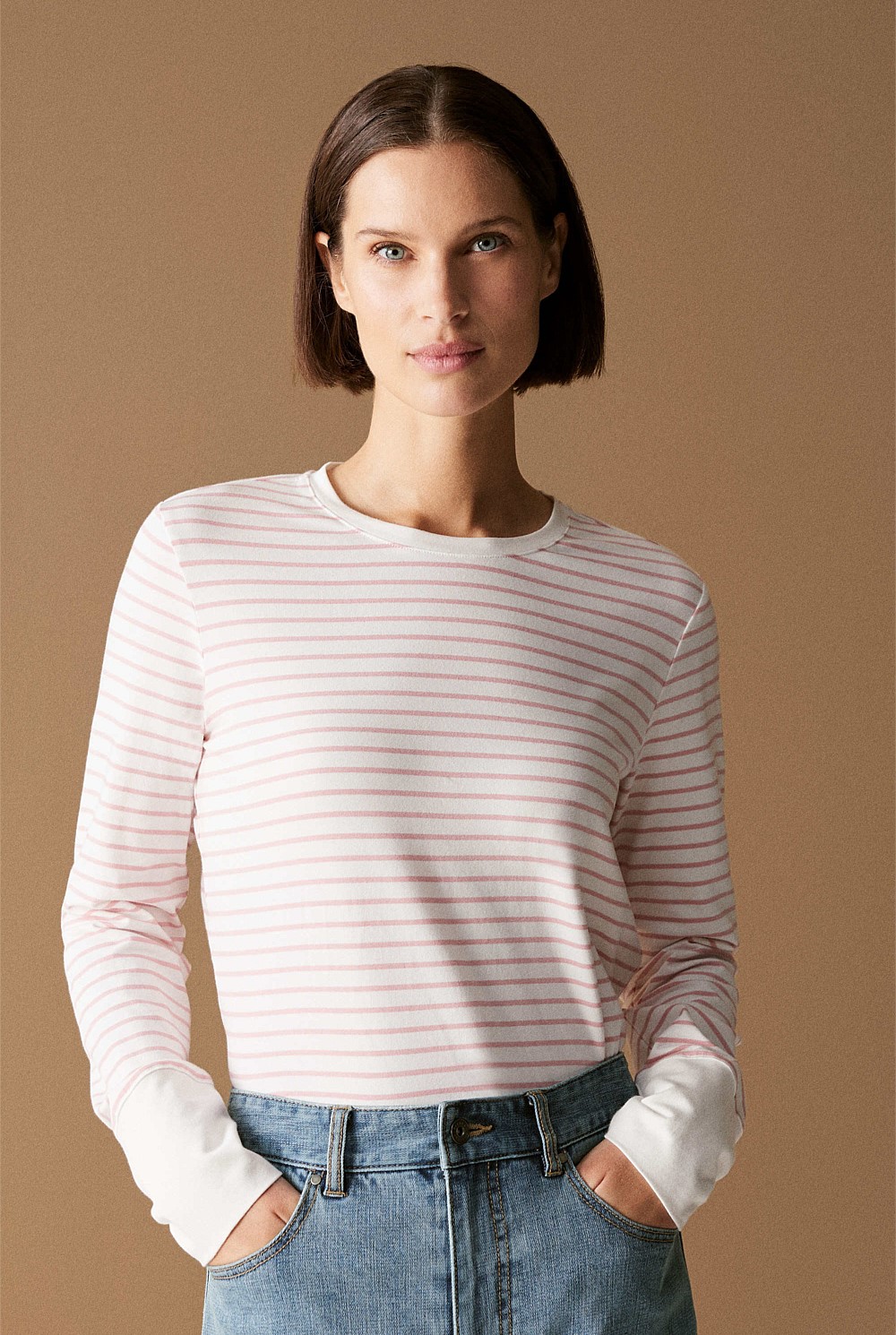 Organically Grown Cotton Cuff Detail T-shirt