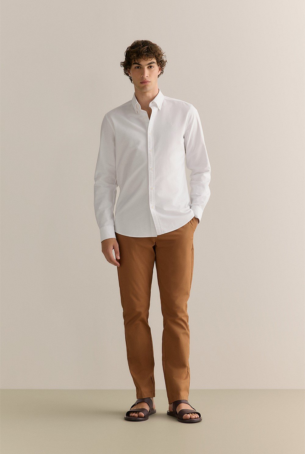 Tailored Fit Cotton Monogram Oxford Shirt