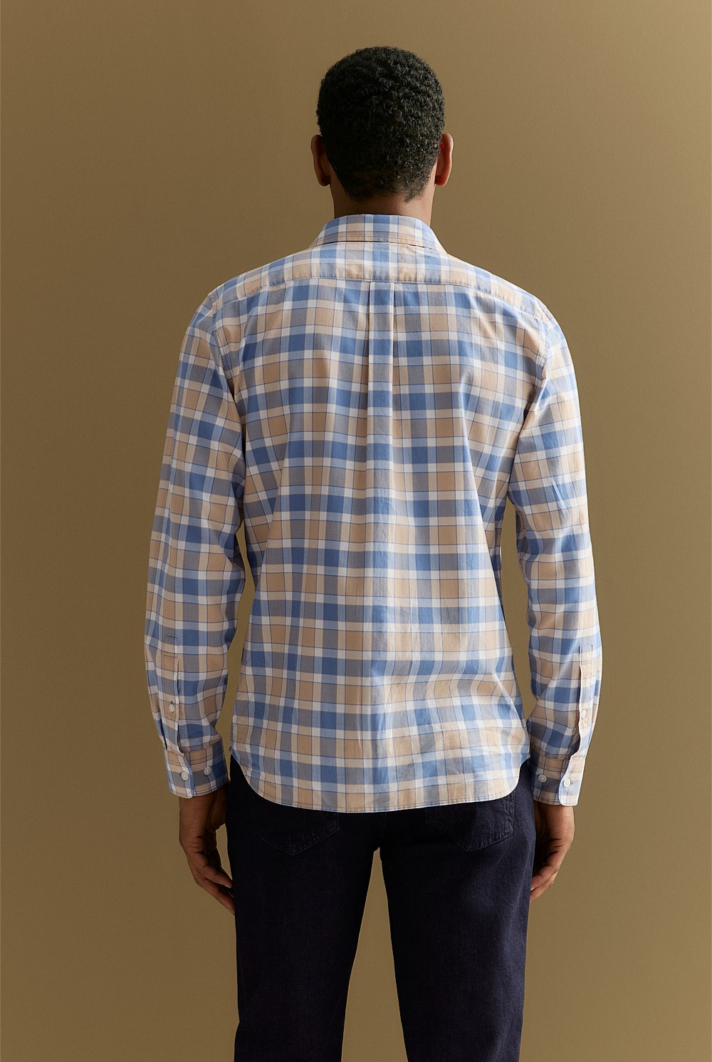 Regular Fit Cotton Herringbone Check Shirt