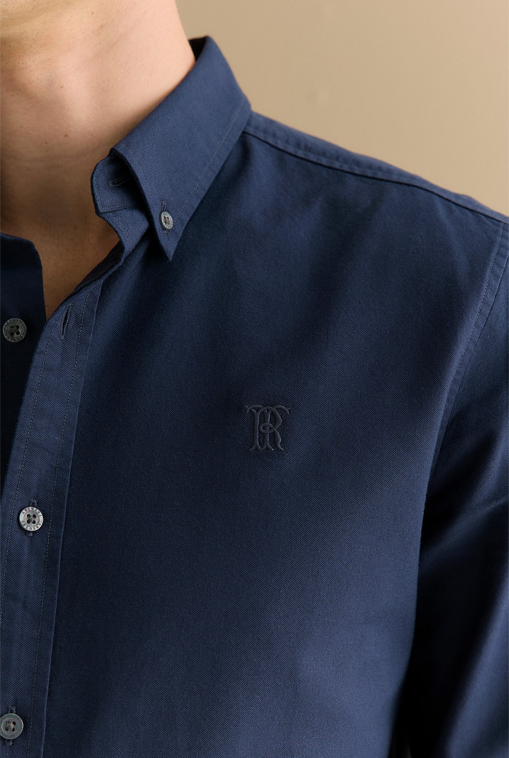 Regular Fit Cotton Monogram Oxford Shirt