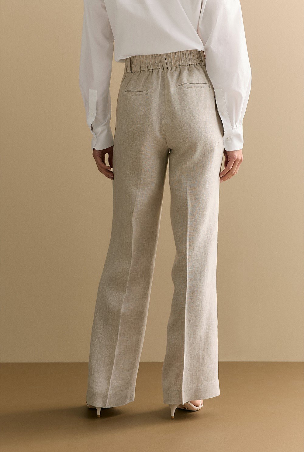 Yarn Dyed Linen Wide Leg Pant