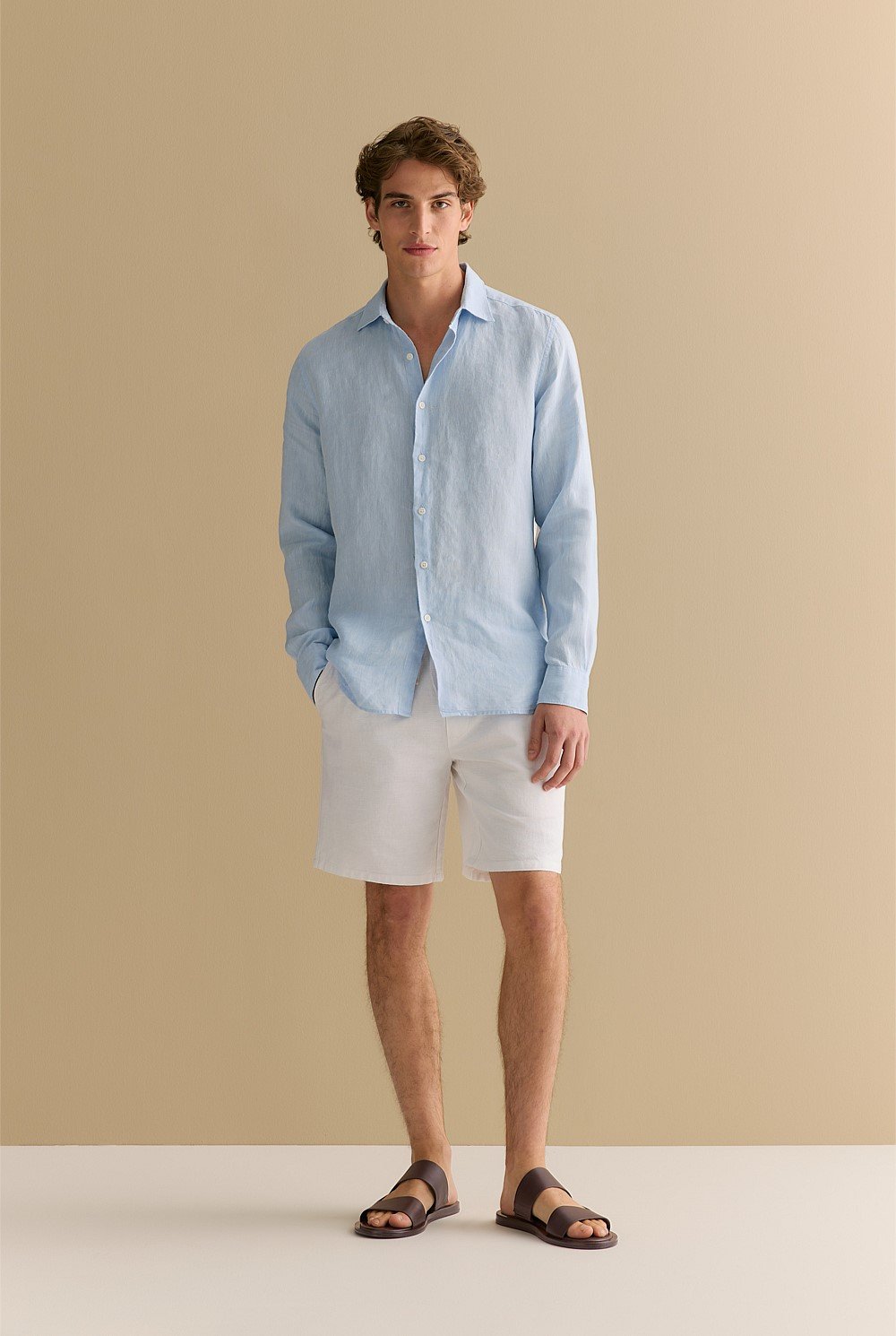 Tailored Fit Delave Linen Long Sleeved Shirt