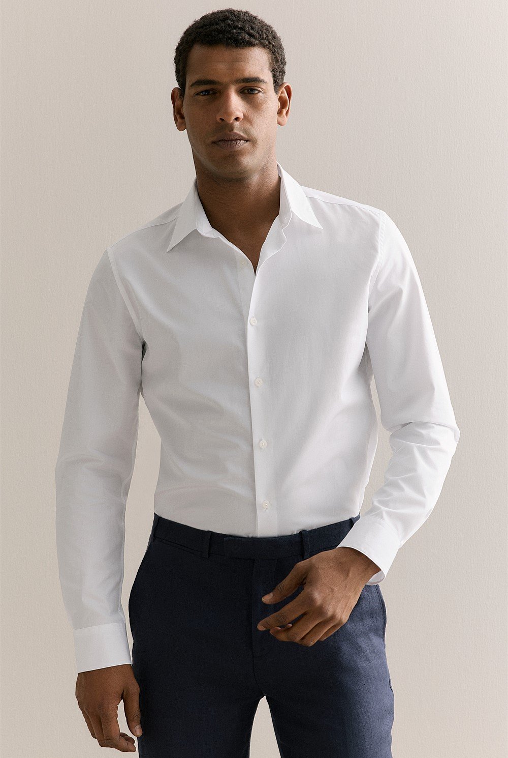 Tailored Fit Poplin Smart Shirt