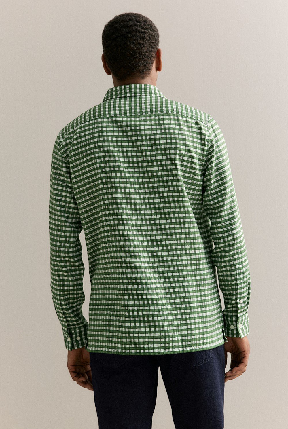 Regular Fit Cotton Painted Check Shirt