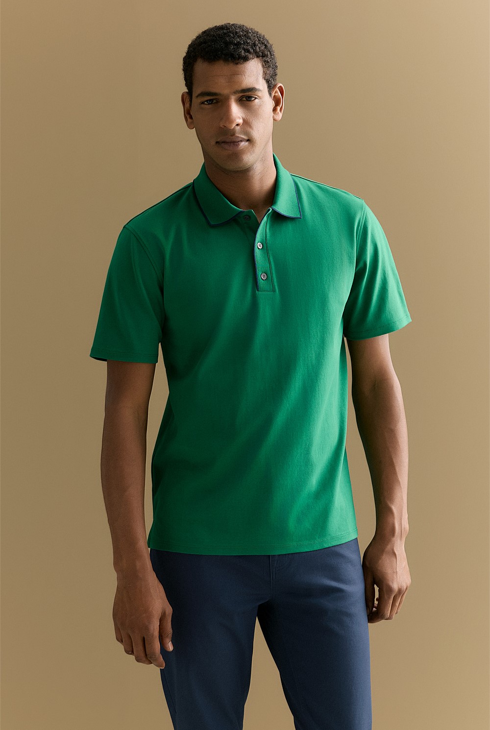 Cotton Interlock Tipped Polo