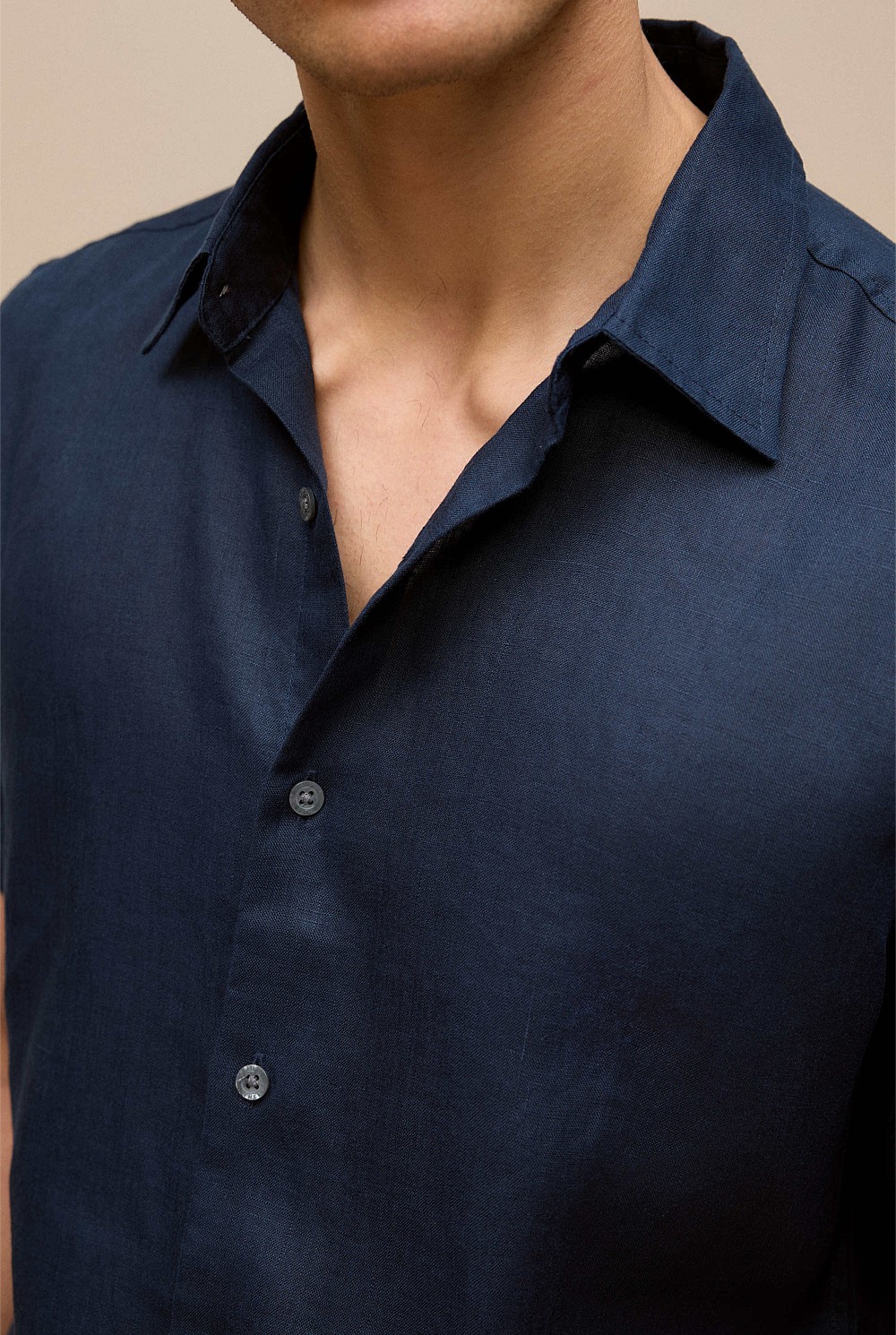 Regular Fit Linen Short Sleeve Shirt