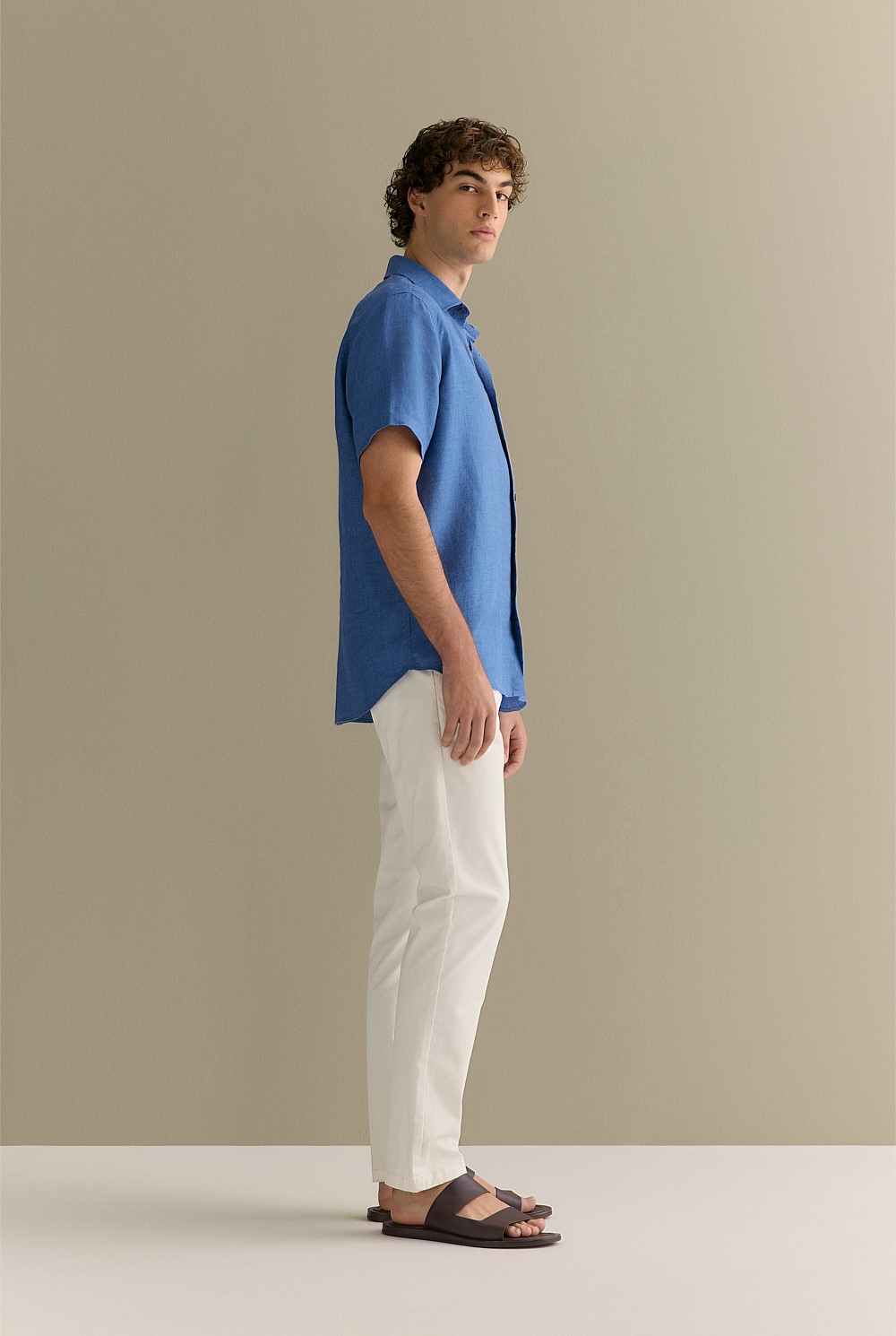 Regular Fit Delave Linen Short Sleeve Shirt