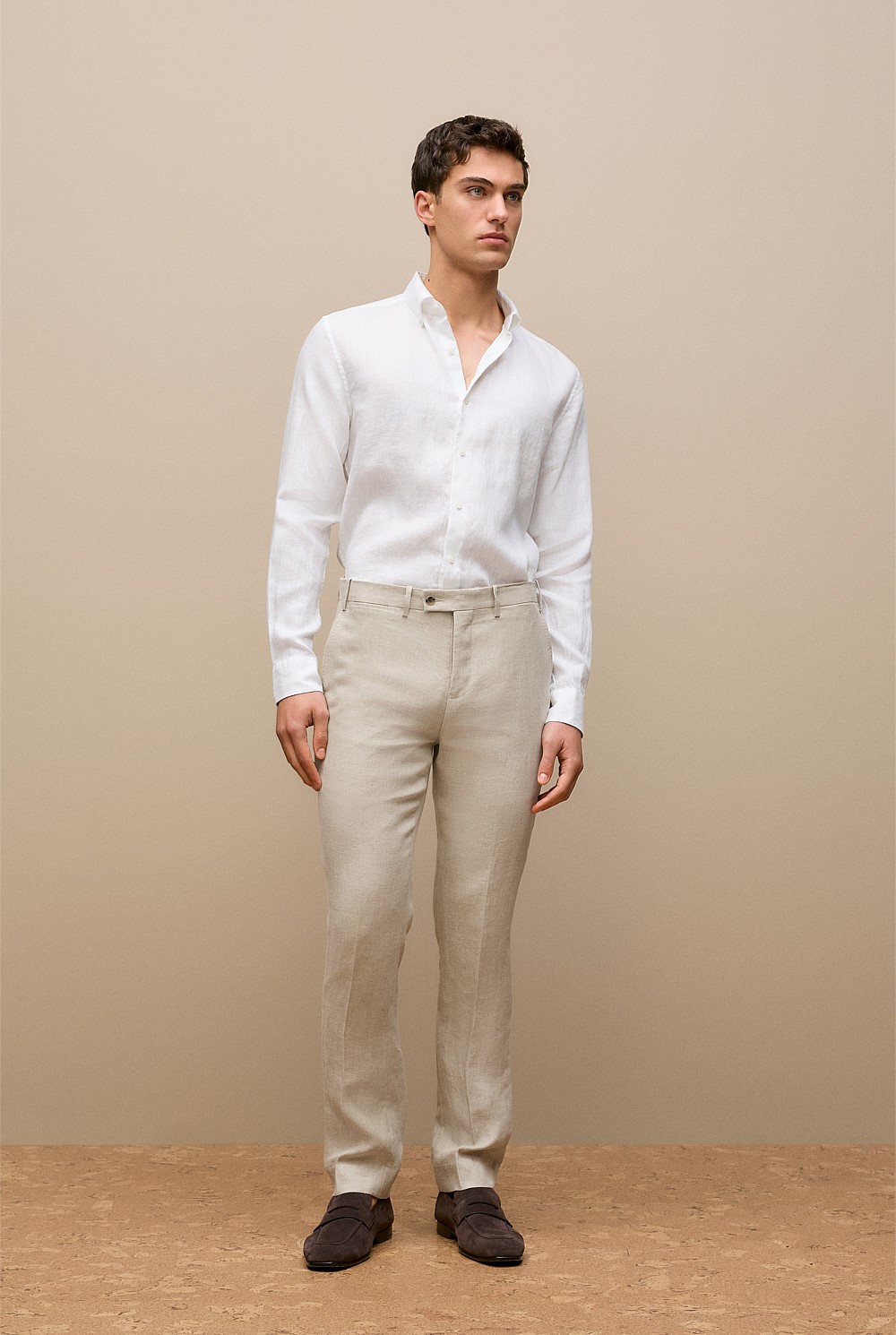 Tailored Fit Linen Long Sleeve Shirt
