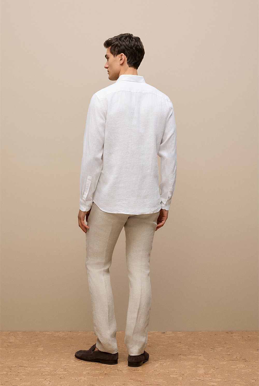 Tailored Fit Linen Long Sleeve Shirt