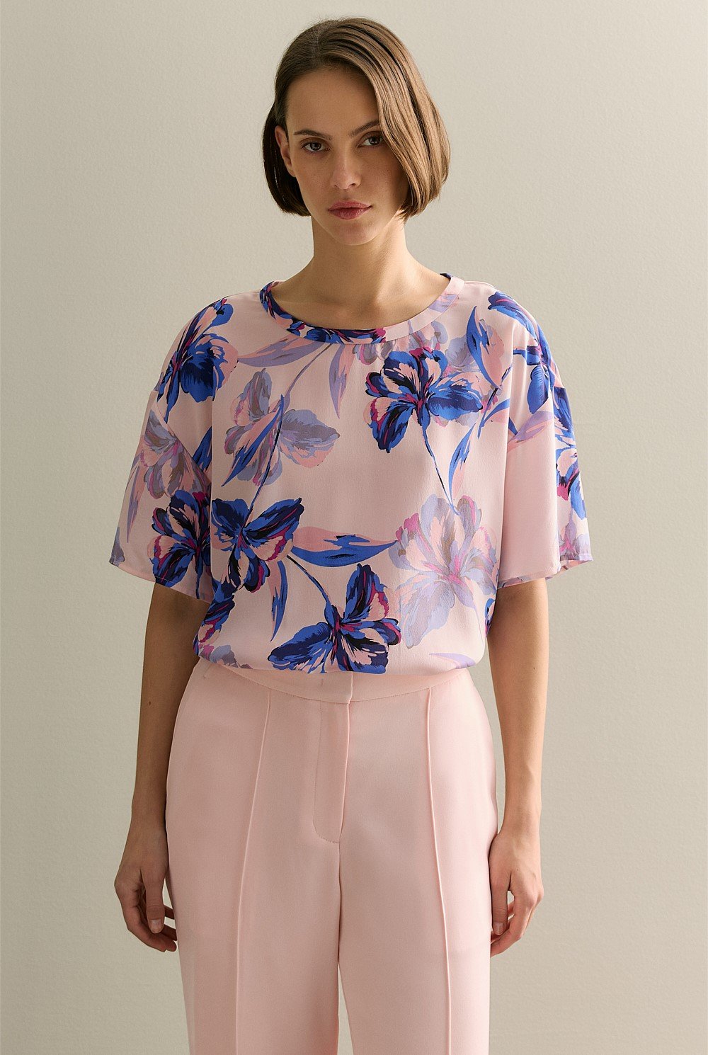 Silk Floral Relaxed T-shirt