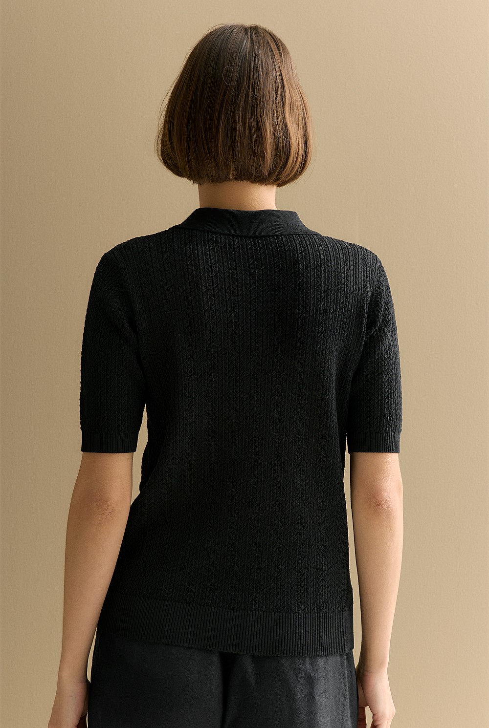 Mercerised Lace Knit Polo