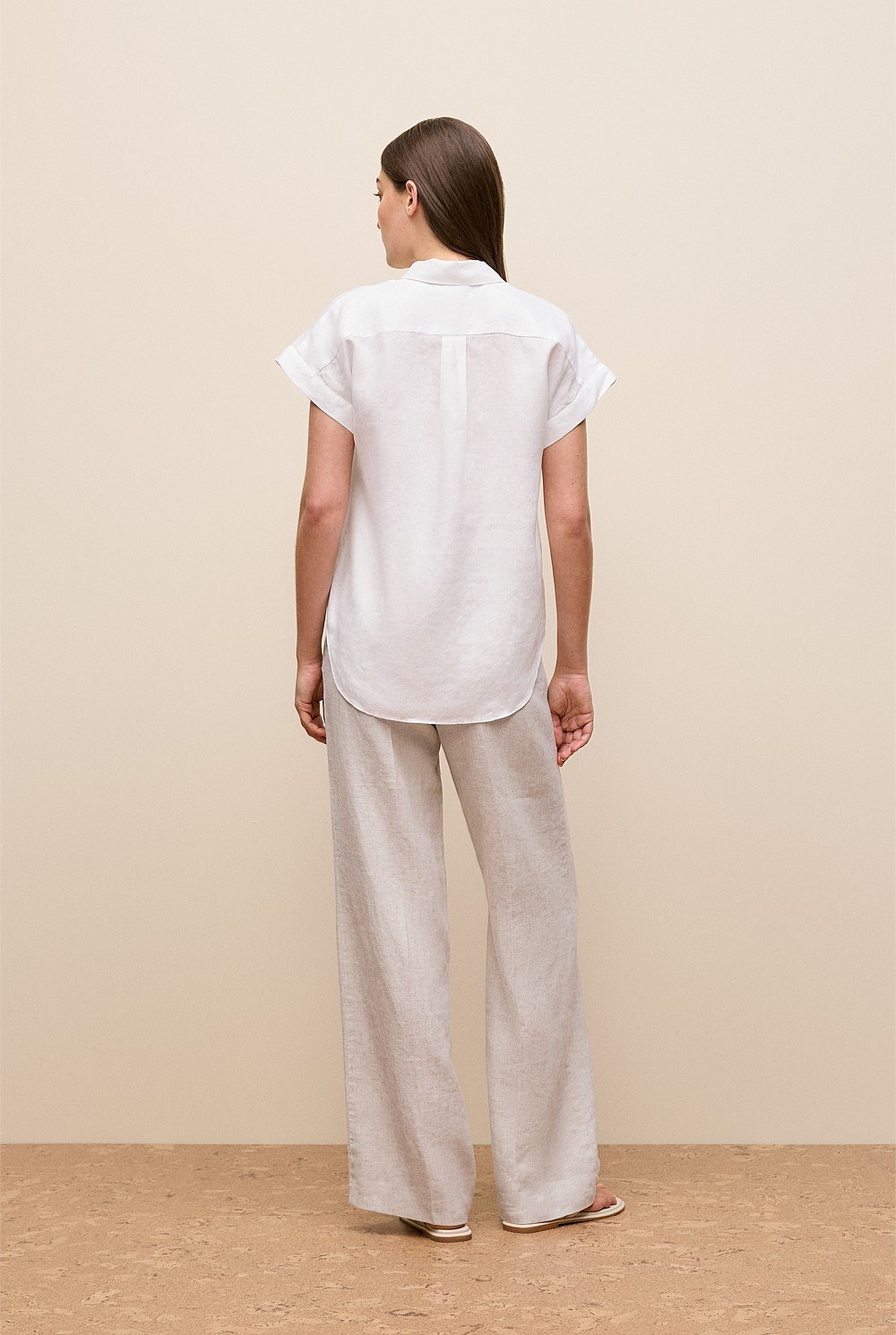 Linen Cap Sleeve Shirt