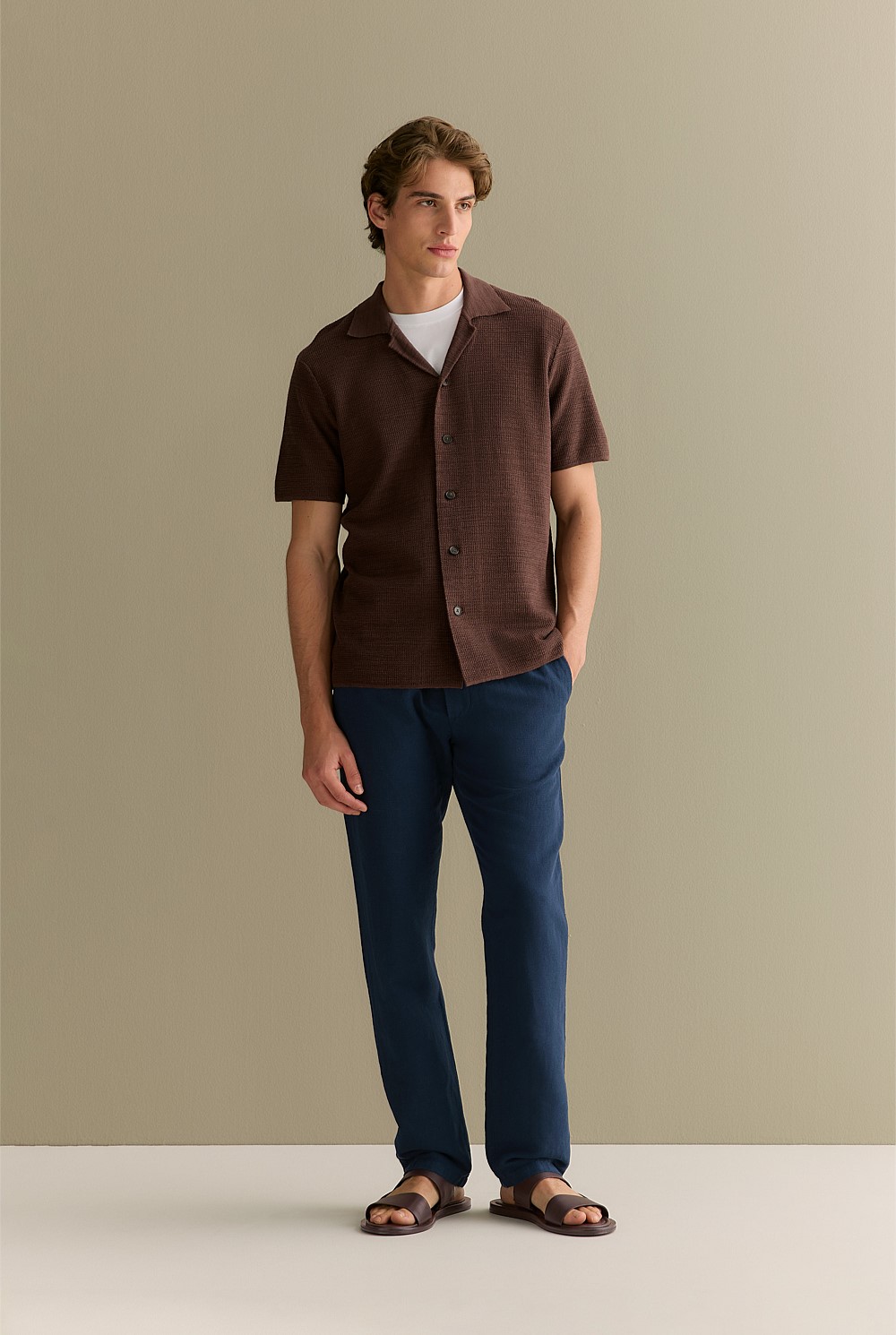 Cotton Linen Textured Knit Shirt