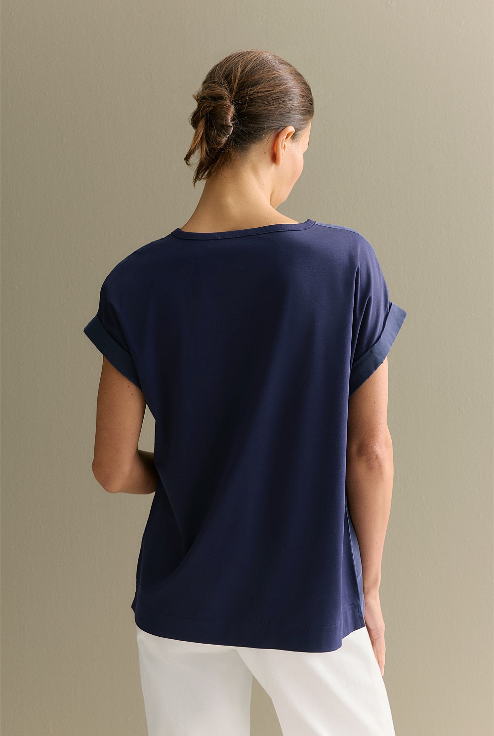 Spliced Cuff Detail T-shirt