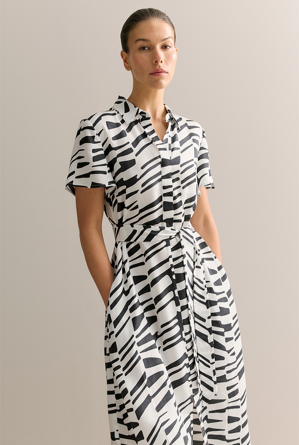 Modal Bold Geo Shirt Dress