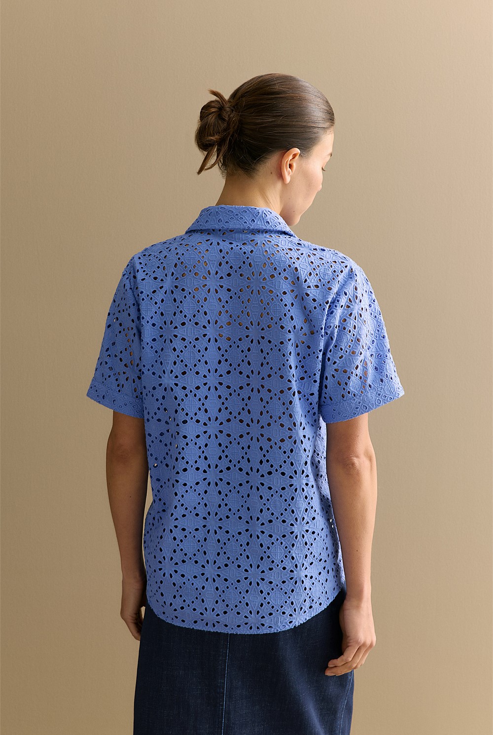 Broderie Anglaise Short Sleeve Shirt