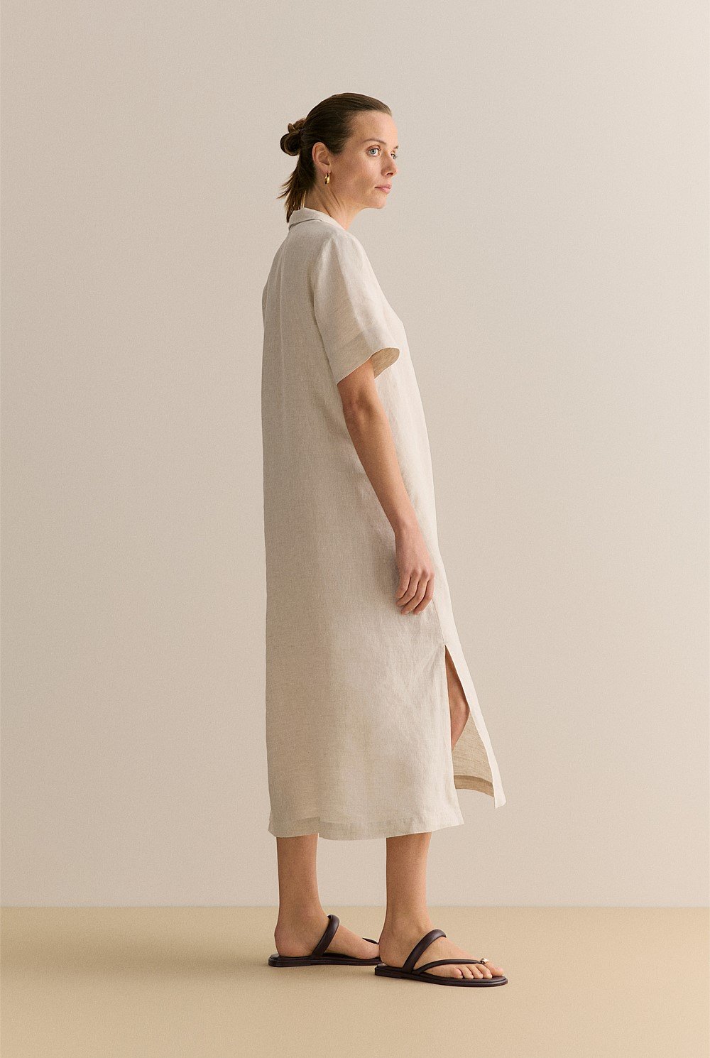 Yarn Dyed Linen Shift Dress