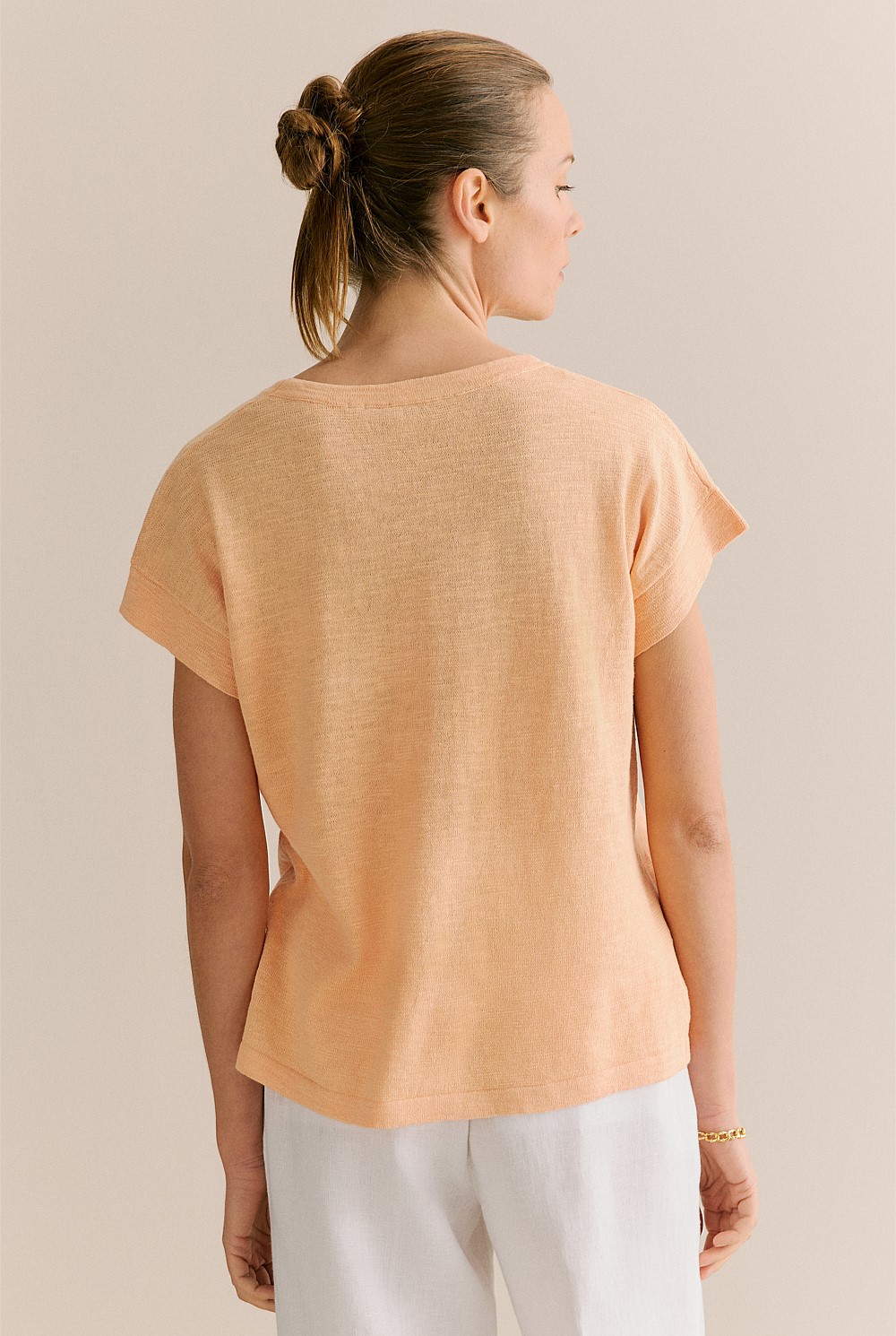 Linen Cotton Knit Relaxed T-shirt