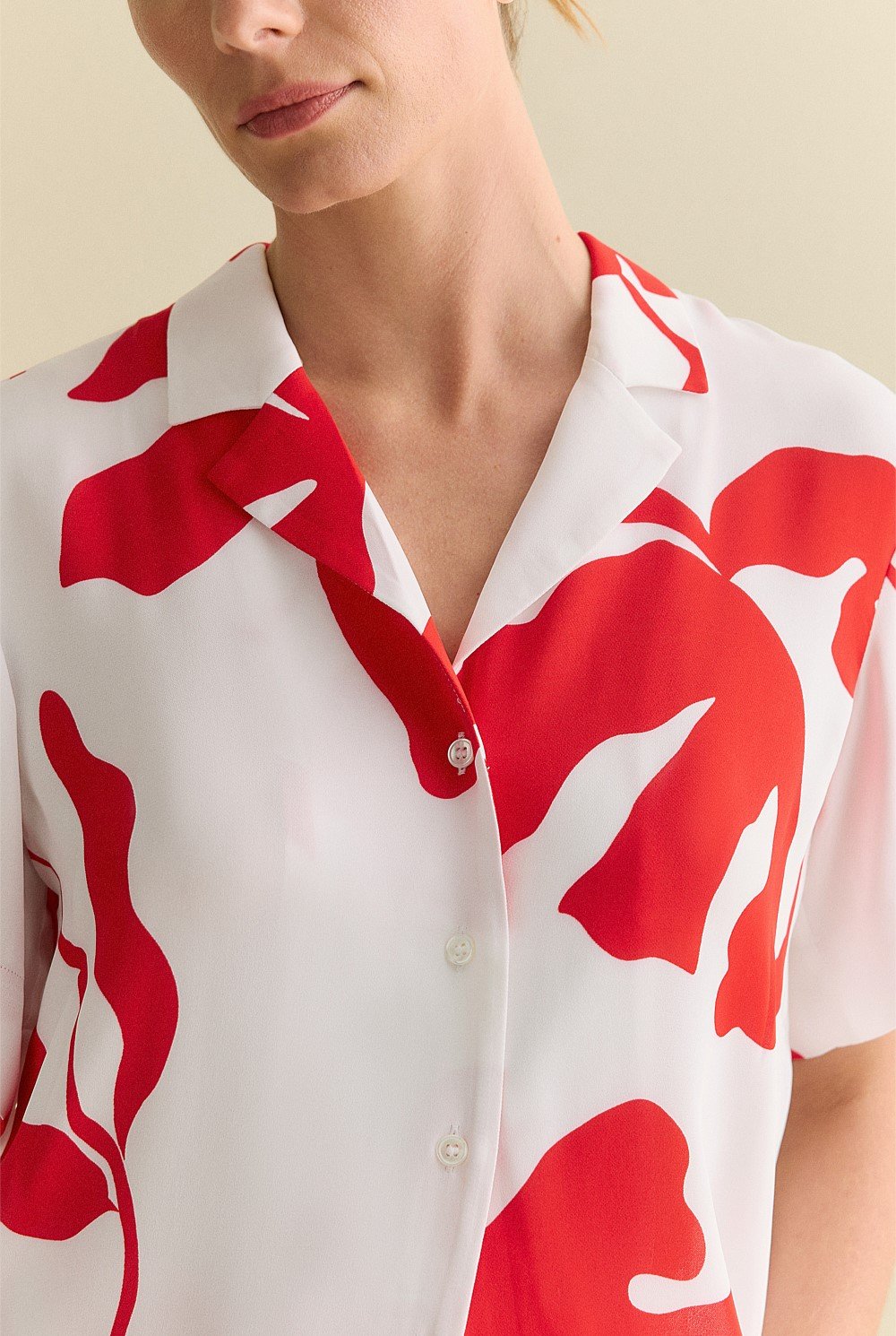 Shadow Palm Draped Short Sleeve Shirt