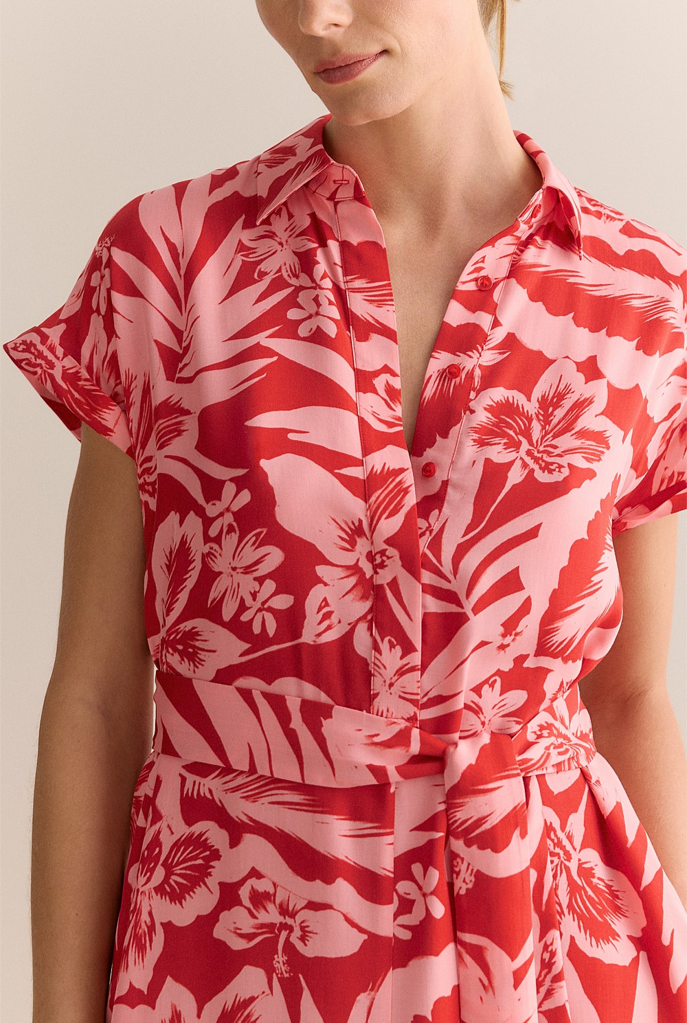 Hibiscus Modal Half Placket Dress