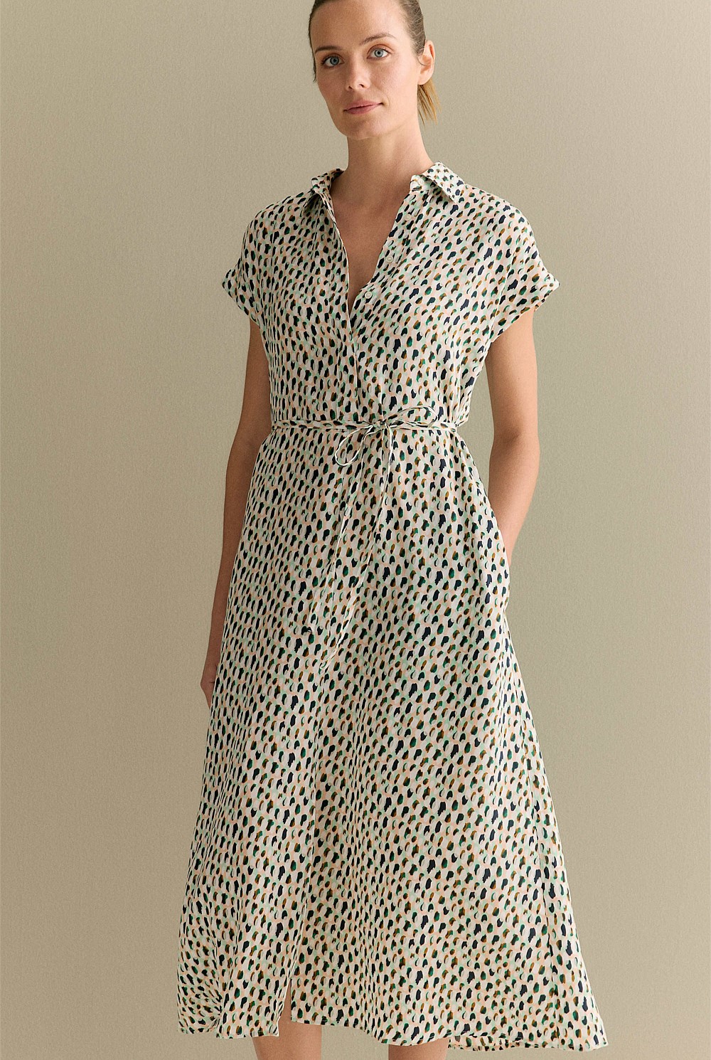 Modal Impasto Spot Shirt Dress