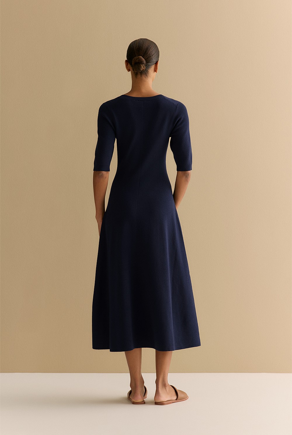 Merino Blend V Neck Knit Dress