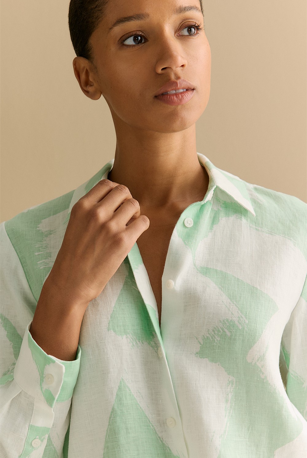 Brushstroke Linen Classic Shirt