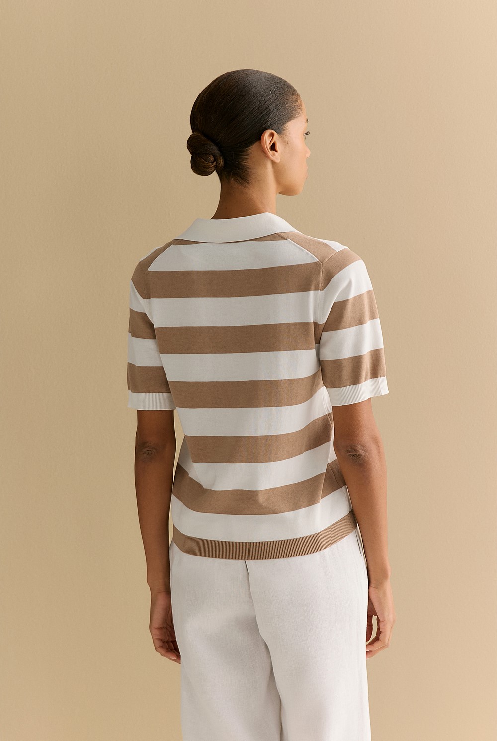 Mercerised Organically Grown Cotton Stripe Polo