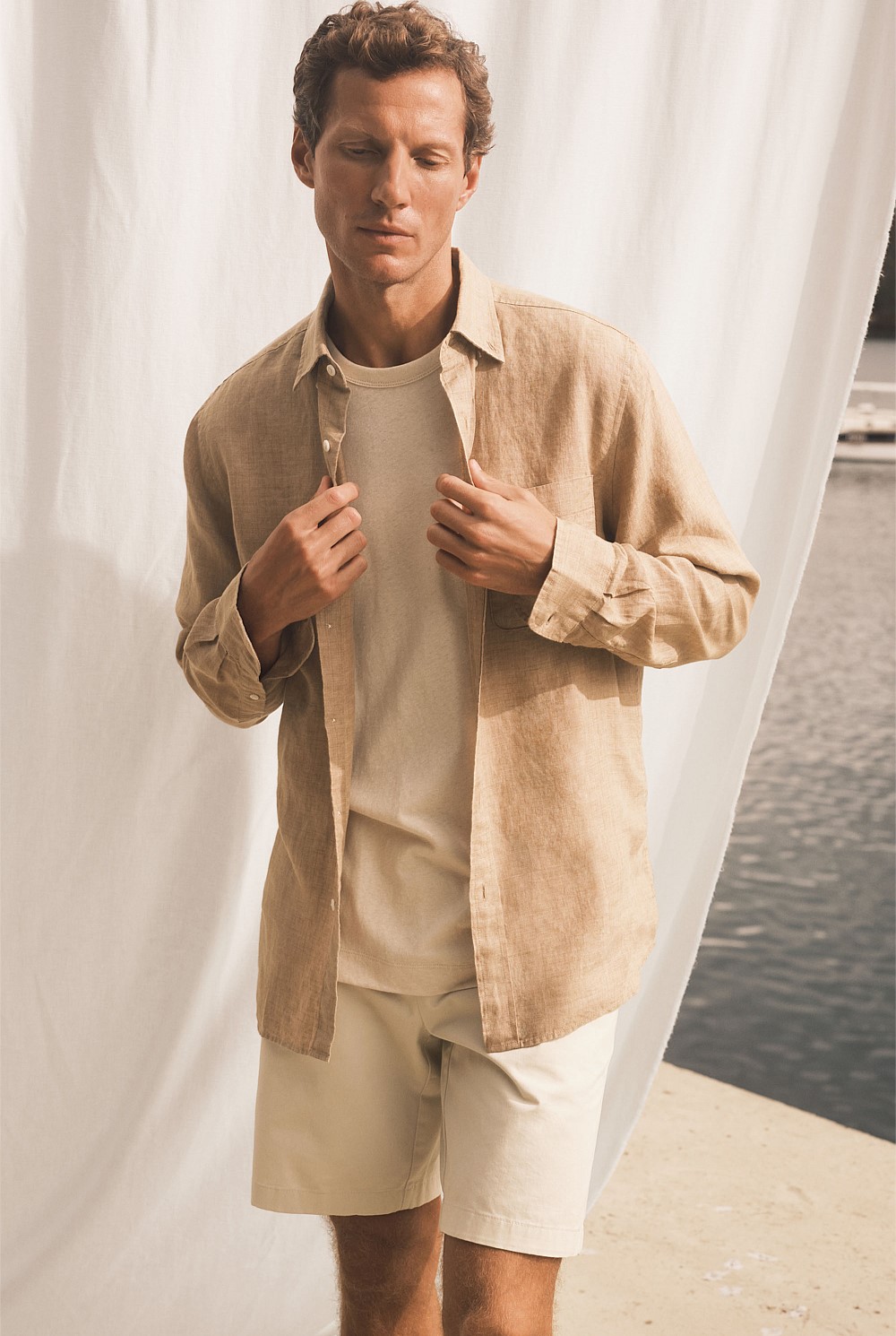 Regular Fit Delave Linen Long Sleeve Shirt