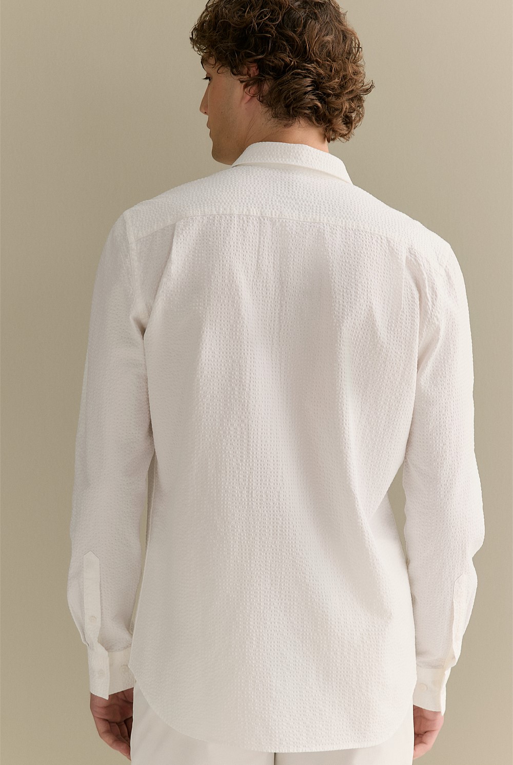 Tailored Fit Seersucker Long Sleeve Shirt