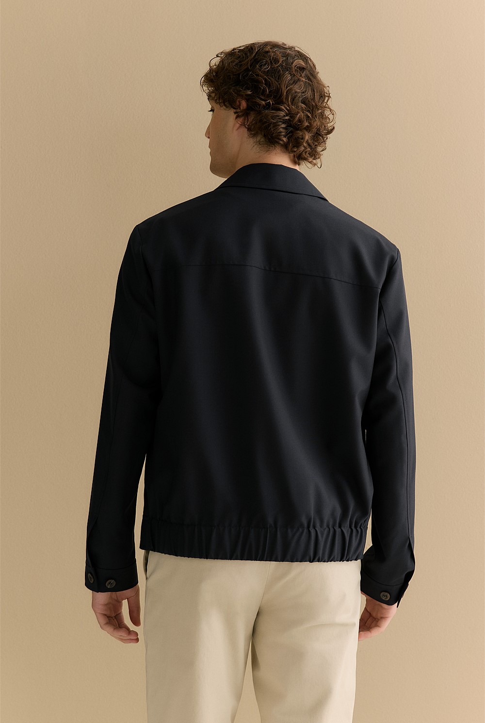 Italian Wool Button Front Jacket