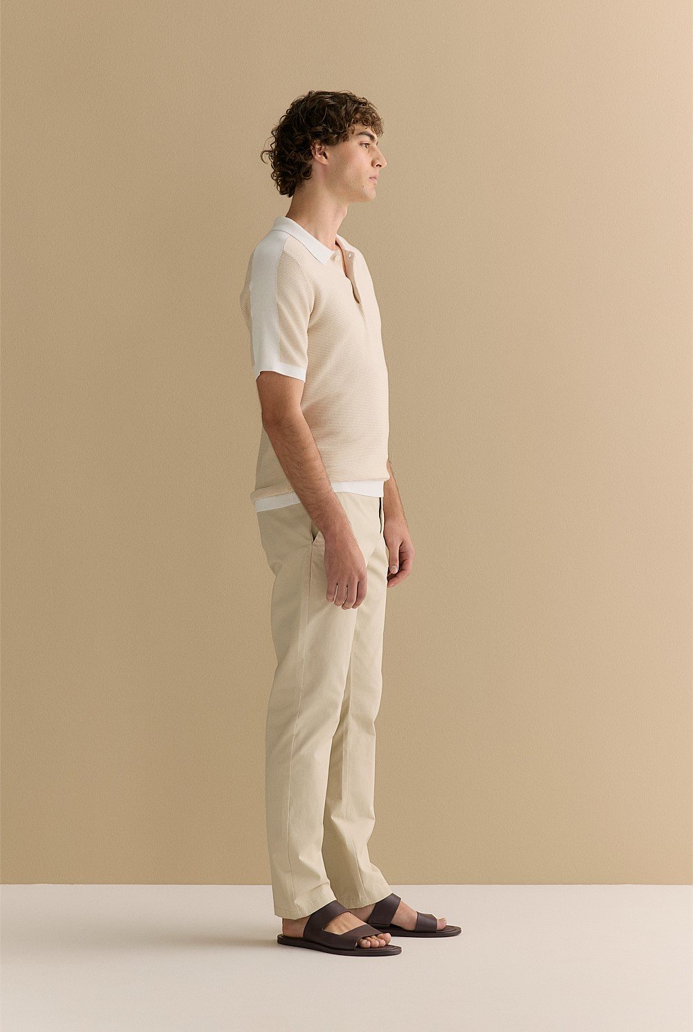 Mouline Cotton Saddle Seam Polo