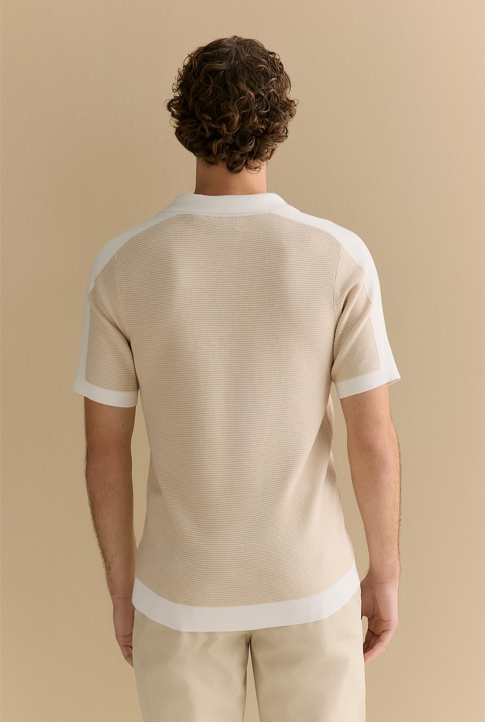 Mouline Cotton Saddle Seam Polo