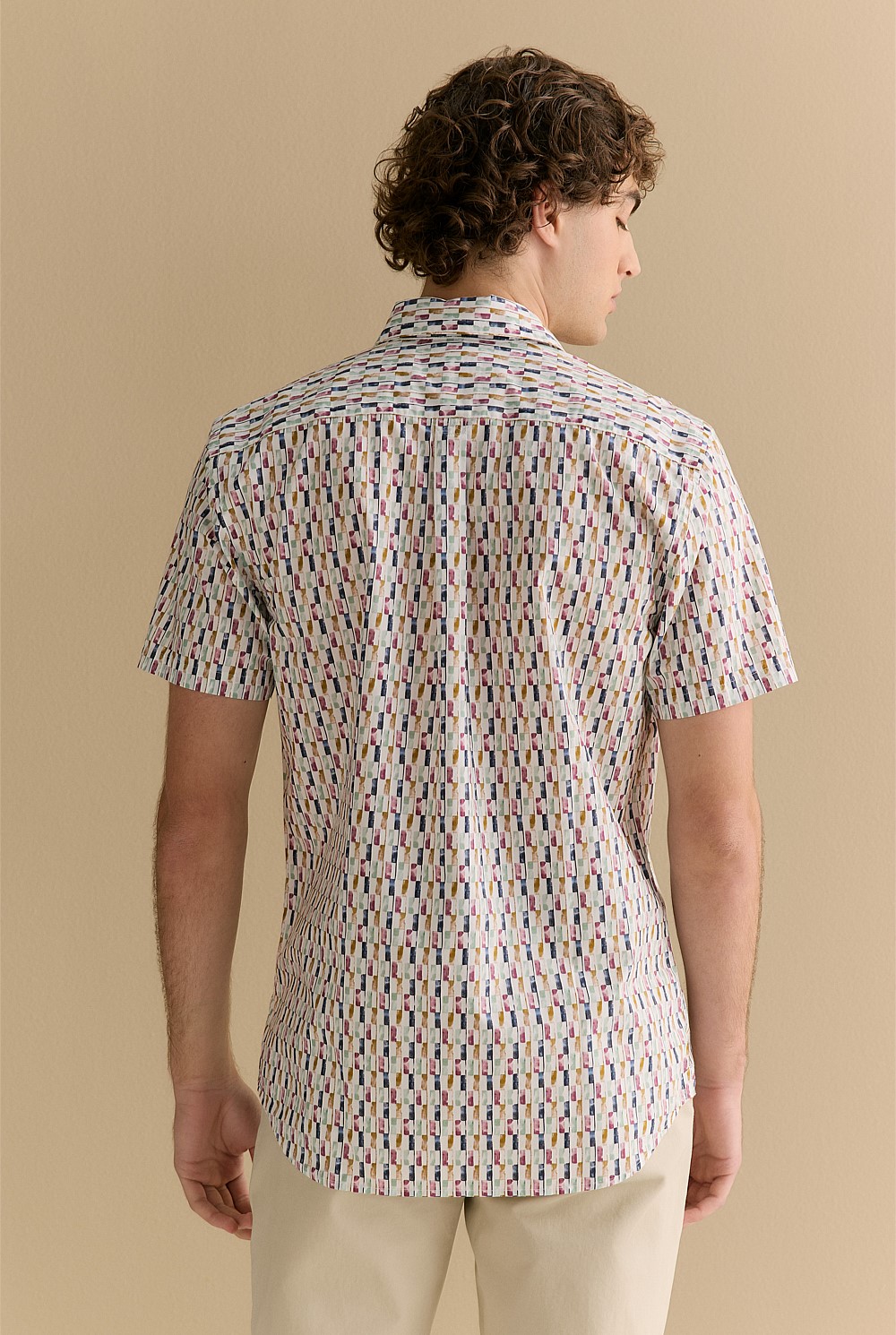 Regular Fit Dash Print Short Sleeve Shirt