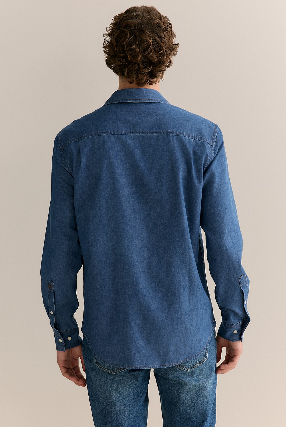 Regular Fit Cotton Hemp Twill Denim Shirt