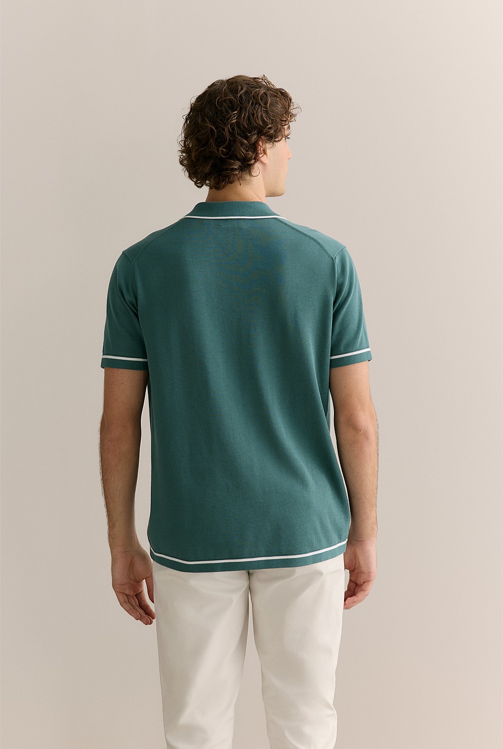 Mercerised Cotton Jersey Tipped Knit Shirt