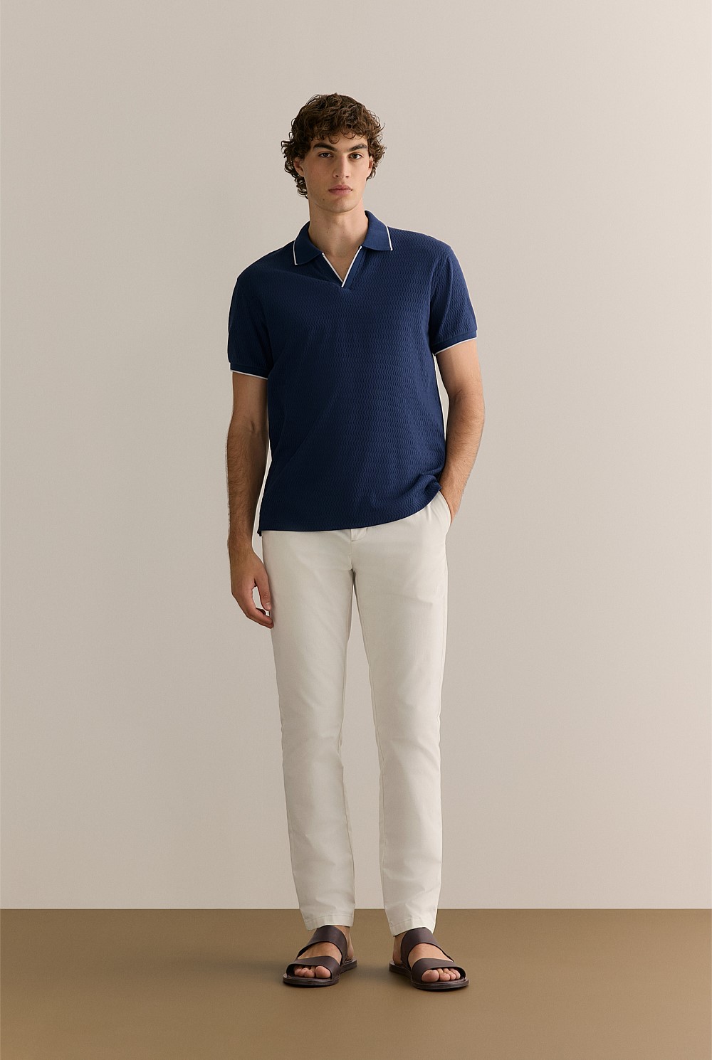 Cotton Jacquard Short Sleeve Polo