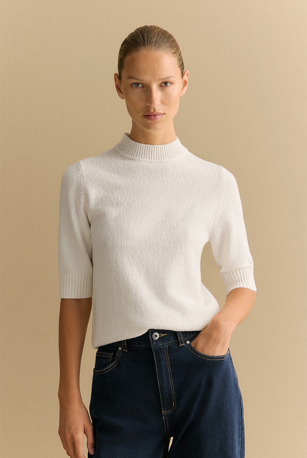 Boucle Mock Neck T-shirt