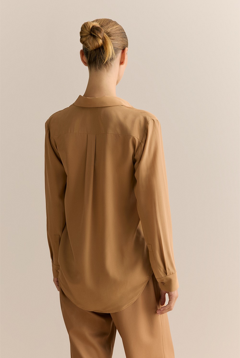 Silk Concealed Placket Shirt