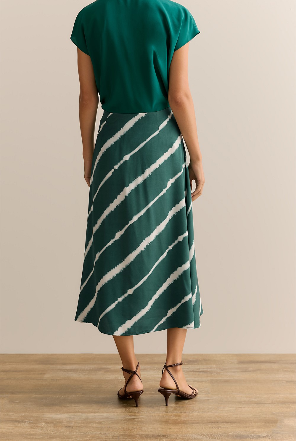 Feather Stripe Mini Twill Skirt